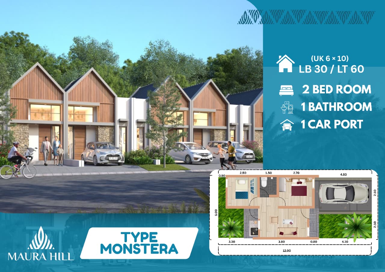 Rumah tipe 30 dengan luas tanah 60